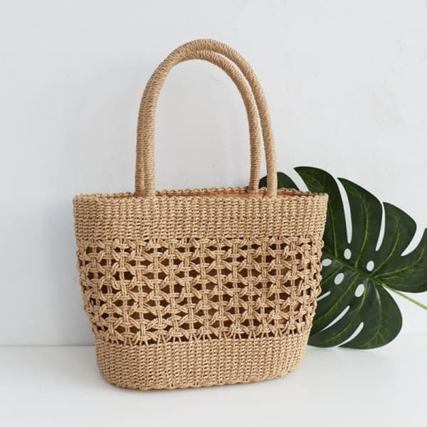 Braided Basket Bag Straw Bag Beach Bag Straw Basket