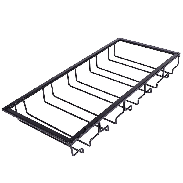 Järnkonst Glaskopphållare Hållbar Vinglasställ Vinglashängare Vinglashängare för barhem (svart, 5-fack) (50X23X6cm, svart)