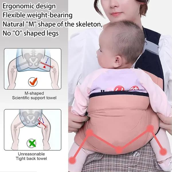 Bæresele Justerbar Ergonomisk Hoftesele til Nyfødte og Småbørn Op til 20 kg Pink Pink Level 4