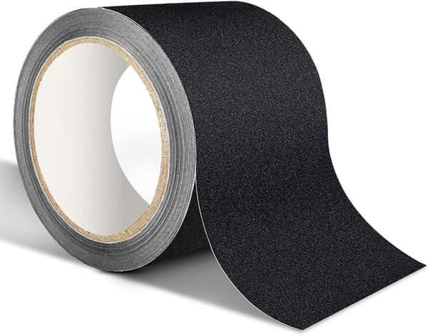 5 cm * 10 m skridsikker tape - selvklæbende griptape til trapper, køkkener, badeværelser - indendørs/udendørs - sort