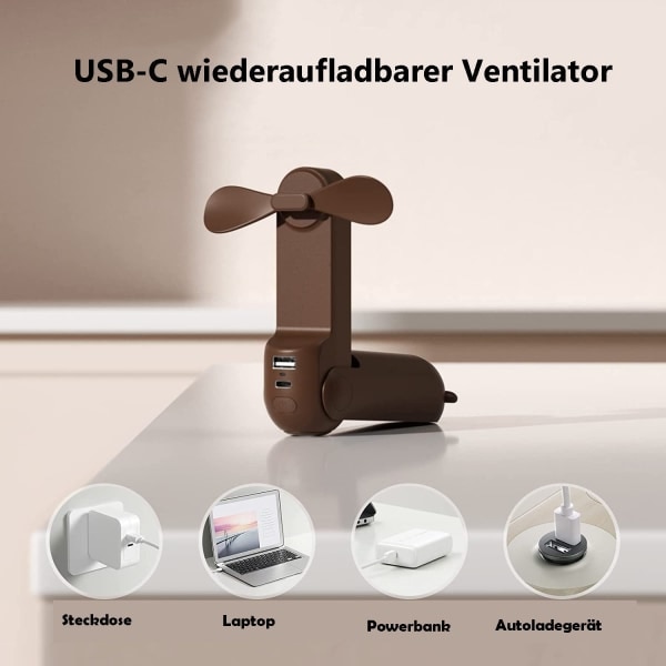 IC 3-in-1 käsikäyttöinen tuuletin, minituuletin USB-ladattava pieni
