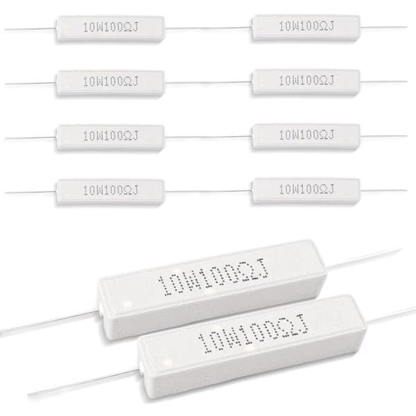 10 stk. 10W 5% Tolerance 100 ohm Keramisk Cementmodstand til DIY-projekter og eksperimenter