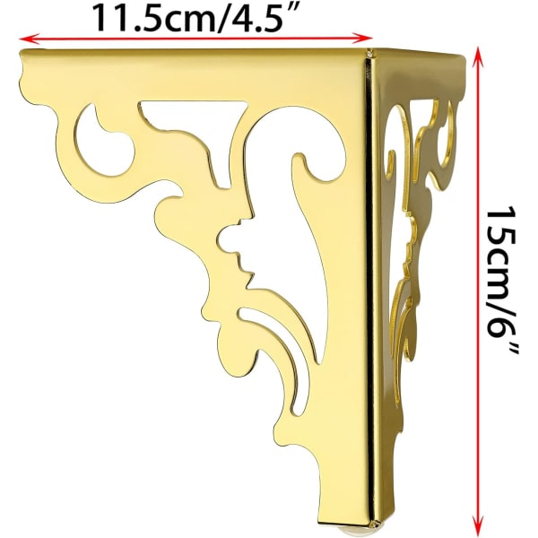 IC 4 stk metalmøbelben fødder, moderne sofa skab ben, garderobe, vægtkapacitet på 550 lbs pr. ben (guld, 15 cm/6 tommer)