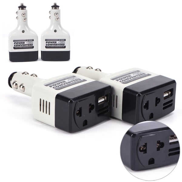 Bilströmsadapter DC 12V till AC-omvandlare 220V Mobilladdare