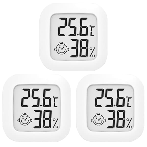 IC Innendørs Termometer Fuktighetsindikator Digital Hygrometer Hvit