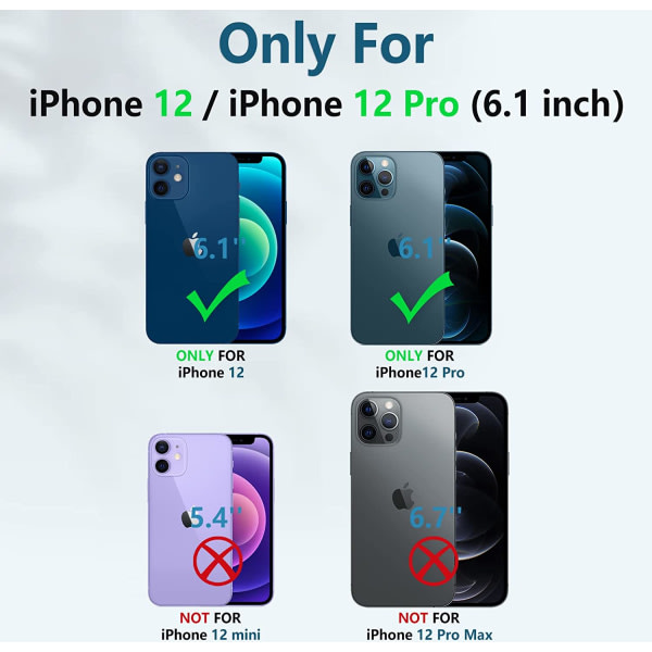 IC til iPhone 12 telefonetui: til iPhone 12 Pro telefonetui Militærklasse Drop-proof Robust cover 6,1 tommer