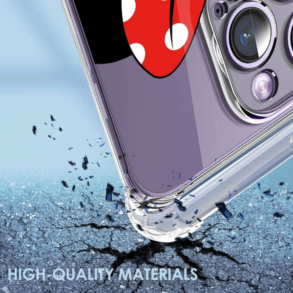 iPhone 14 Pro Max TPU-etui Sød Tegneserie Kawaii-karakter Sjov Unik Design Mode Sjov Stilfulde Bløde Etuier (Hjerte Mini)