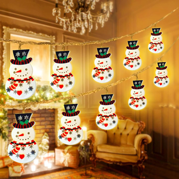 1 kpl (Lumimies) 10 joulukuusen valoa, LED-valoketju, LED Marokko