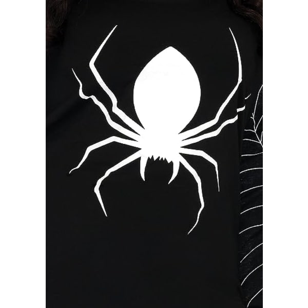 IC 1 kpl Naisten Casual Halloween Pitkähihainen Mekko, Cosplay Spider King Print Musta Puuvilla Löysä
