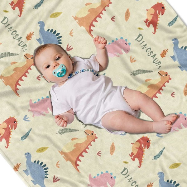 IC Dinosaurie-tæppe til drenge Piger Dino gaver til børn Blød fleece-tæppe Alle årstider Børn Toddler til dinosaur-elskere 50x60 tommer