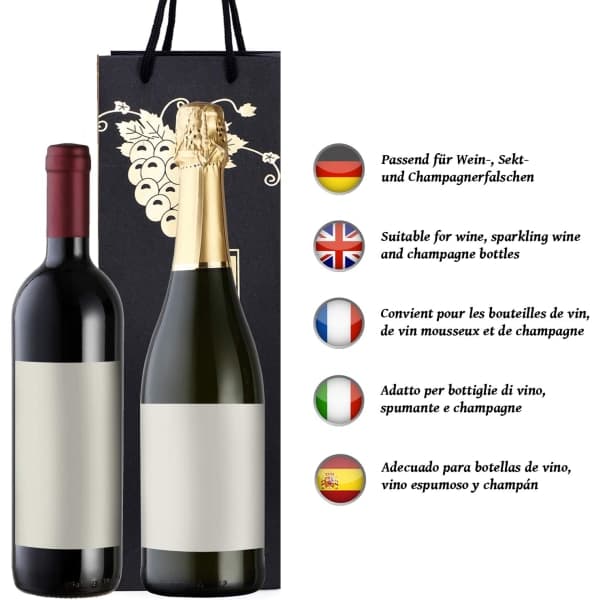 10 pullosuojaa lahjapakkauksia viinille, proseccolle ja samppanjan 40 x 12