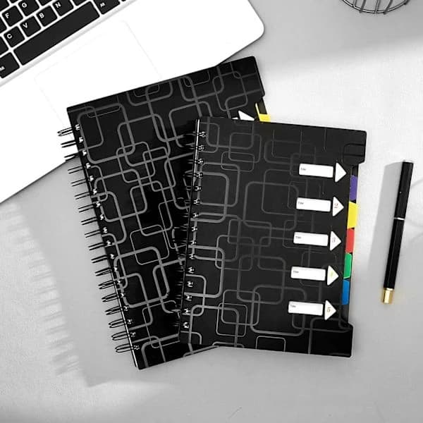 Spiral Notebook for Work, 120 Pages, Spiral-Bound Notebook, Lined with Tabs, A5 Size