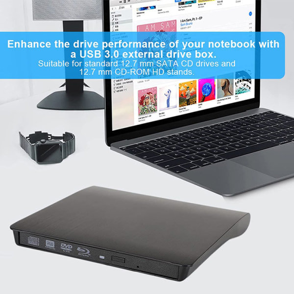 IC USB 3.0 DVD-asema Ulkoiset optiset asemat Kotelo SATA USB musta