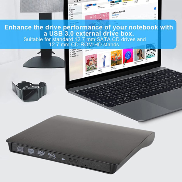 IC USB 3.0 DVD-enhet Externa optical enheter Kapsling SATA till USB black