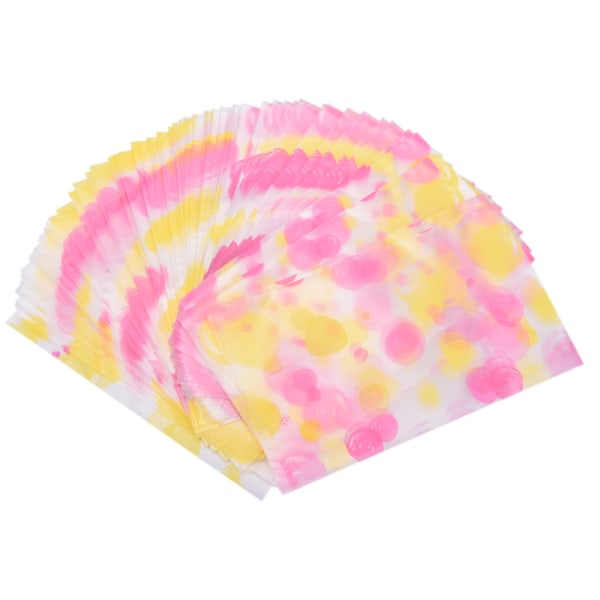 IC 100x Mode Flerfarvede Prik Cookies Emballagepose Cellofan F Gul