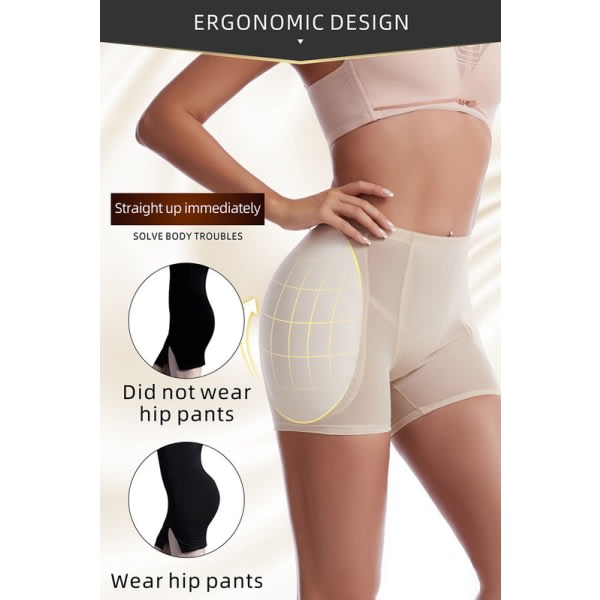 IC Kvinners Butt Lifter Shapewear Hofteputer Forbedrer Truser Shaper Boyshort Beige XL