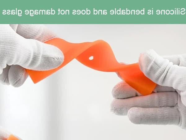 Silikonraka, 2-pack, ränderfri fönster- och duschskrapa för bil, badrum och speglar, svart, 19 cm