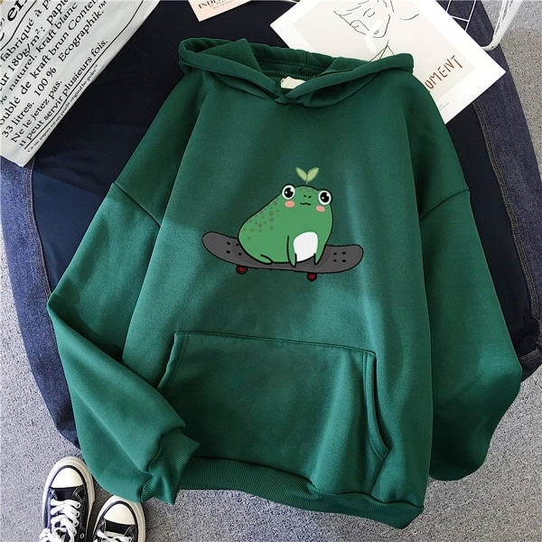 IC Frok på Skateboard Hoodies for tenåringsjenter for kvinner Casual Long