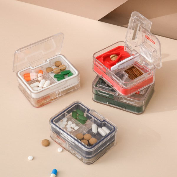 IC Bekväm skärmedicinskvarn skärande underförpackning medicinlåda grå