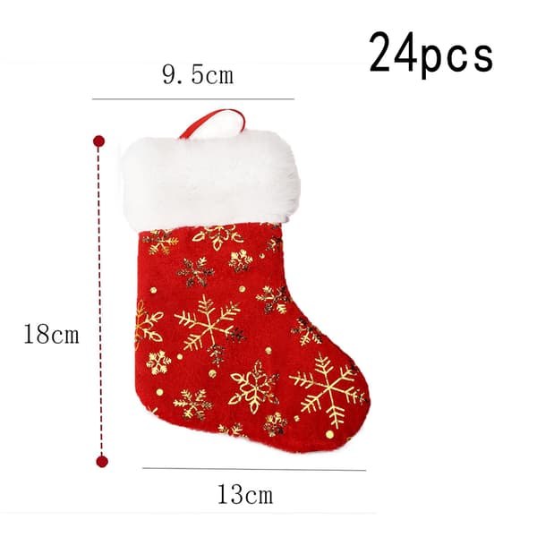 Julemini-strømper, Glitter Snøfnugg Stjerne med Plysj