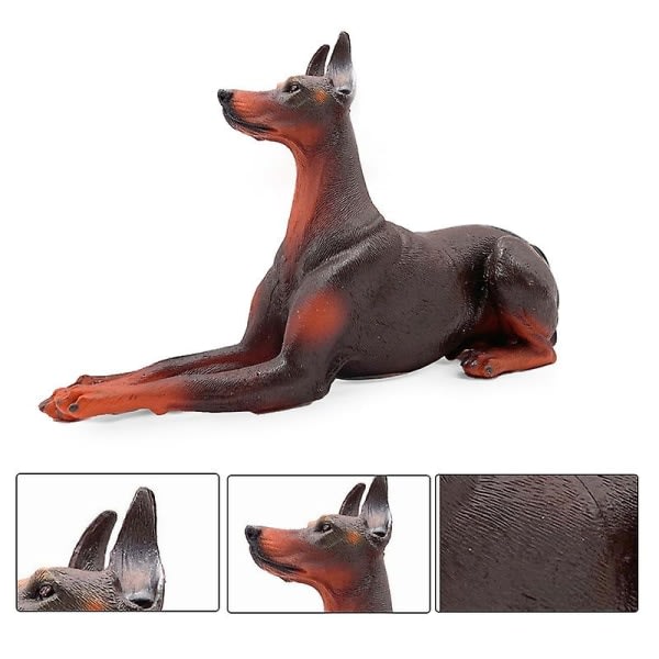 Doberman Pinscher Modell Kognitiv Förmåga Grader-fri Luktfri Actionfigur Leksak Doberman Pinscher för Barn