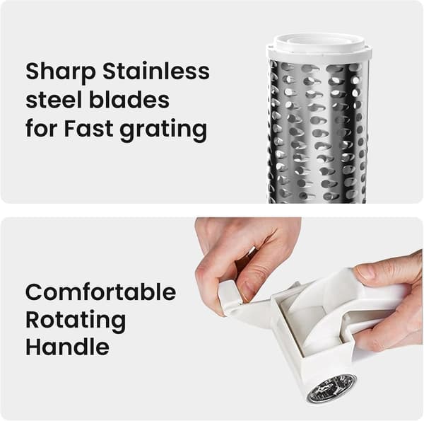 Cheese Grater - with - Handle - Parmesan Cheese Grater - Manual - Hard - Cheeses - Chocolate - Easy
