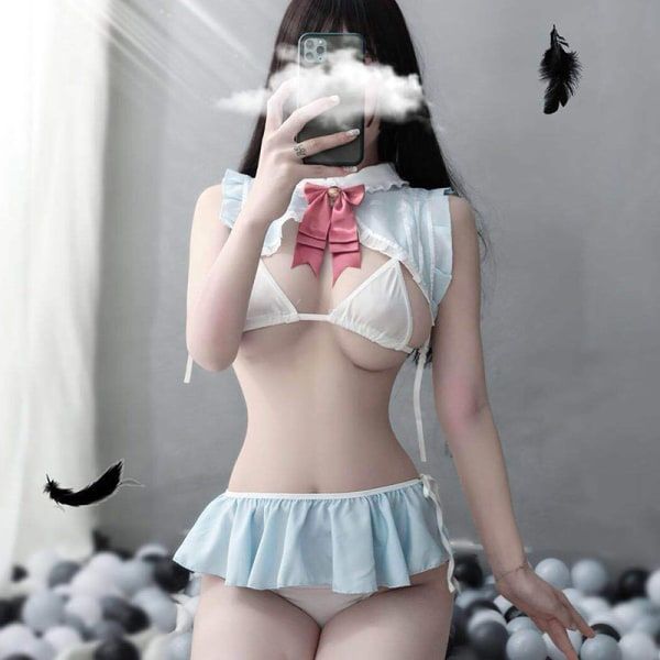 IC Kvinnor Sexiga underkläder e Bunny Girl Cosplay Student Uniform Set Sl Utan Strumpor