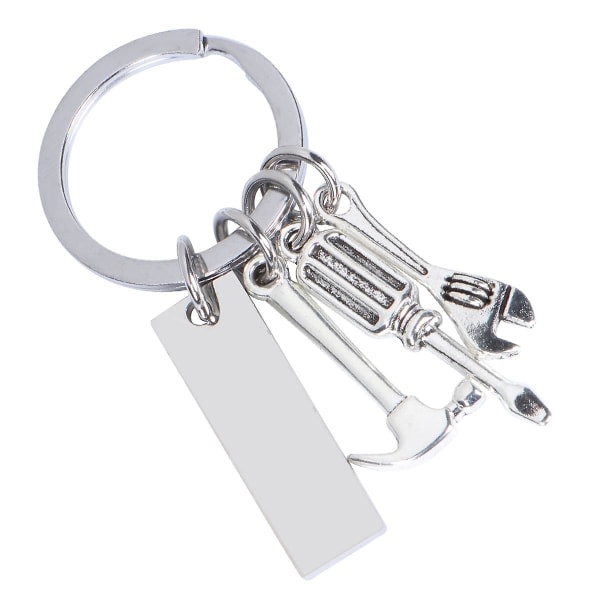 Nyckelring i rostfritt stål Suvmejselformad nyckelring Praktisk nyckelhållare Silver med förvaringslåda (stil B) IC