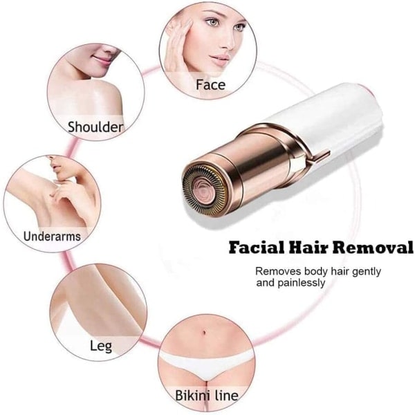 IC Epilator, Trimmer för Ögonbryn/Ansiktshår/Näshår/Bikini, Vit