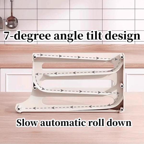 2 stk eggbeholdere for kjøleskap, eggdispenser automatisk rullende eggbrett Oppbevaring 30 egg Hvit 2PCS White 2PCS
