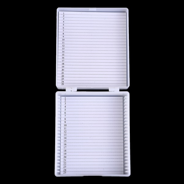 IC Plastmikroskop Glasslideboks 25 stk Biologiske Skliver Stor ONE SIZE