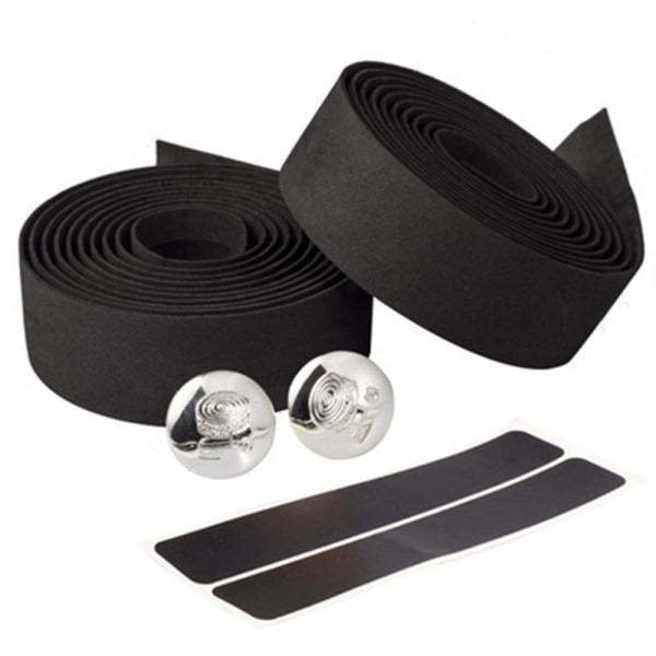 IC Cykelstyreband med ändpluggar och Solid Black