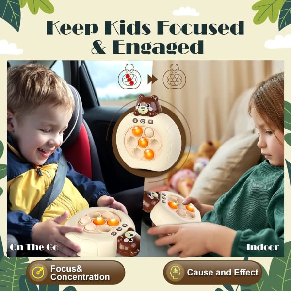 IC Pop Pro Toy Fidget Barn Resespel Leksaker| Få den att lysa opp handhållen styrekonsoll| Sensoriska leksaker för åldrarna 3 4 5-8 år