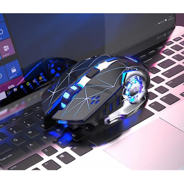 IC Trådløs Spillmus RGB Bakgrunnsbelyst, Oppladbar, 6 Programmerbar