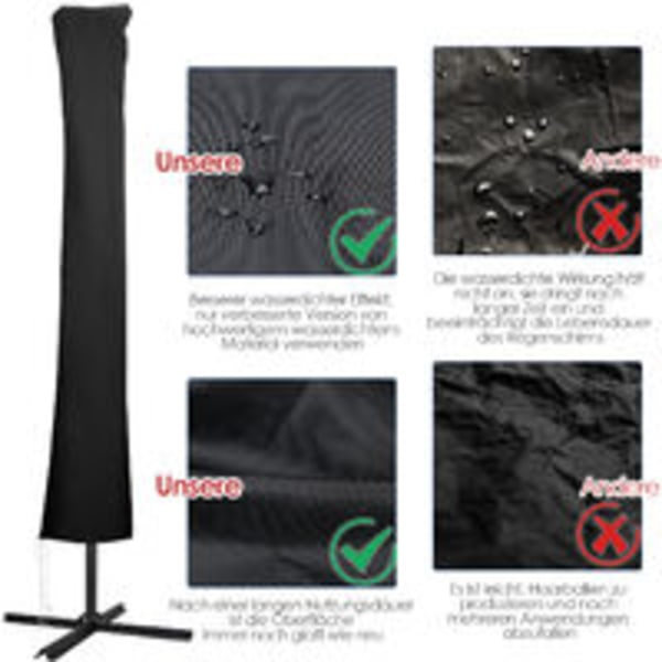 IC Parasol Cover Varmeresistent Cover, 190 cm, Sort