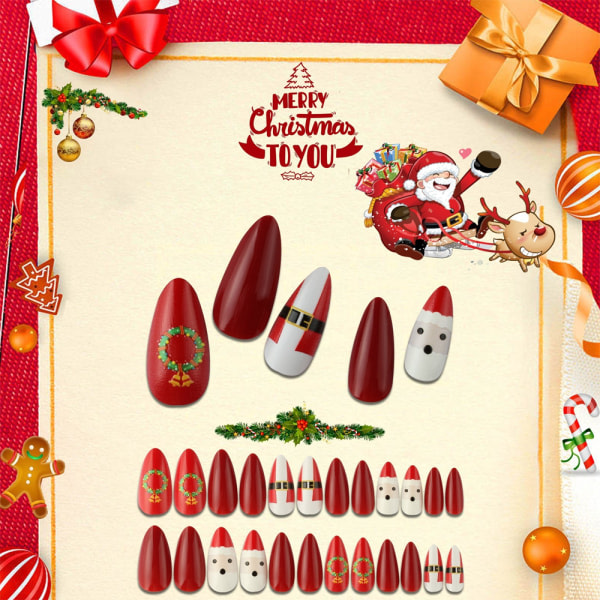 IC Nail art för jul, nagelklistermärken i jultid, style 3