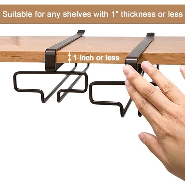 Svart 2-pack vinglashållare Stemware Rackhängare under skåp