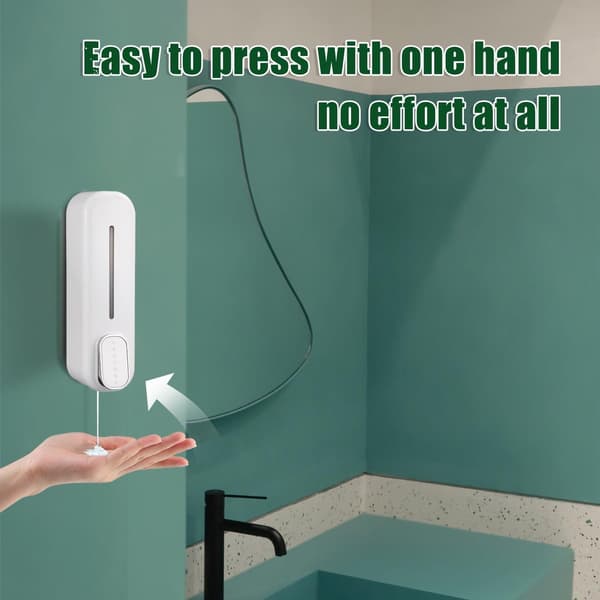 Soap Dispenser - 350ml - Bathroom Accessory - Freestanding - Shampoo Dispenser - White - Wall Mounted - Manual - ABS - Shower/Kitchen
