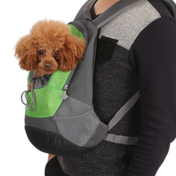 IC Husdjursbärare Ryggsäck, Hund Katt Front Pack med Andningsbar Head Out Design för Små och Medelstora Hundar för Resa, Vandring, Utomhus - Grön - Stor