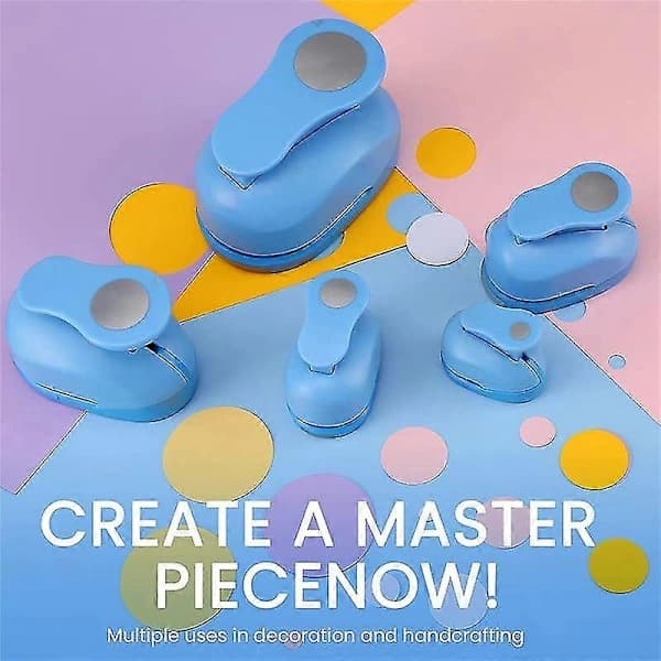 Circle Paper Punch, 5 PCS Circle Punches for Paper Crafts, 5 Different Sizes Circle Hole Punch, Random