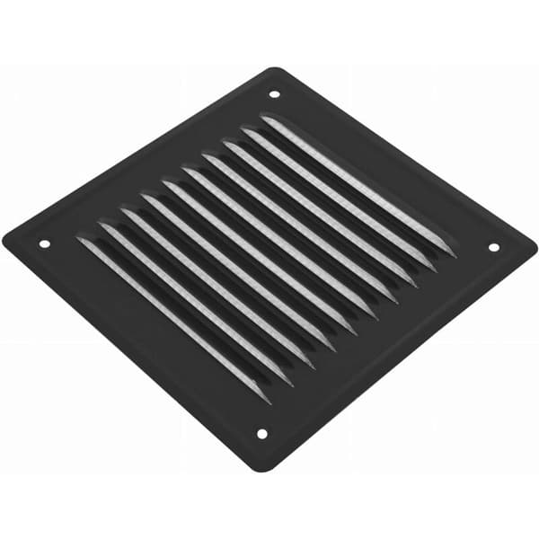Luftventil 14x14 cm Rektangulær Utvendig Ventilgitter med Myggnetting Metallisk Vetiver