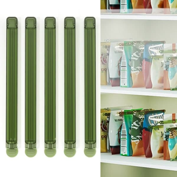 IC 5 ST Forseglingspose Klips Forsegler Klemme Køkken Opbevaring Snack Forsegling Transparent S