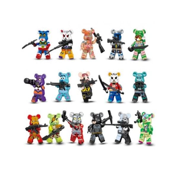 IC 16 stk. voldelig bjørn minifigur samlet legetøjsskurk