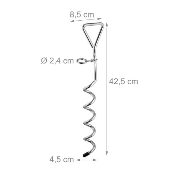Spiralankare, Set om 8, Korkskruvsform, Stål Hund Trampolin Tält, 42 cm, Silver