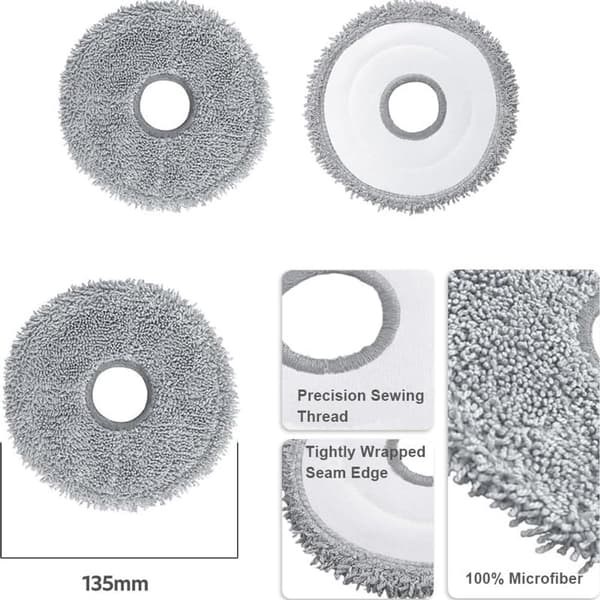 Moppingputer Passer til Dreame L10s Ultra, L10 Ultra, L10s Pro-Xiaomi X10+ - 13,5*13,5cm - 8 stk - Grå