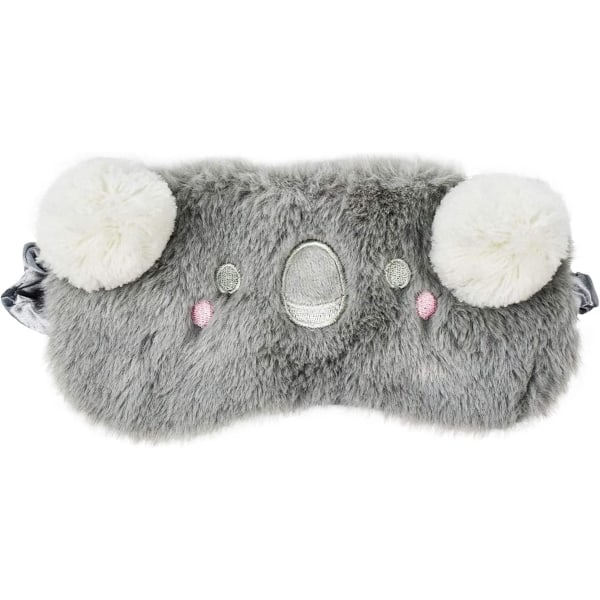 Grå ögonmask for att sova, söta roliga djur 3D Koala Soft Fluf