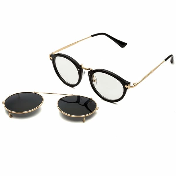 IC Solglasögon Steampunk Metall Retro Rund Dubbel Lins Vintage
