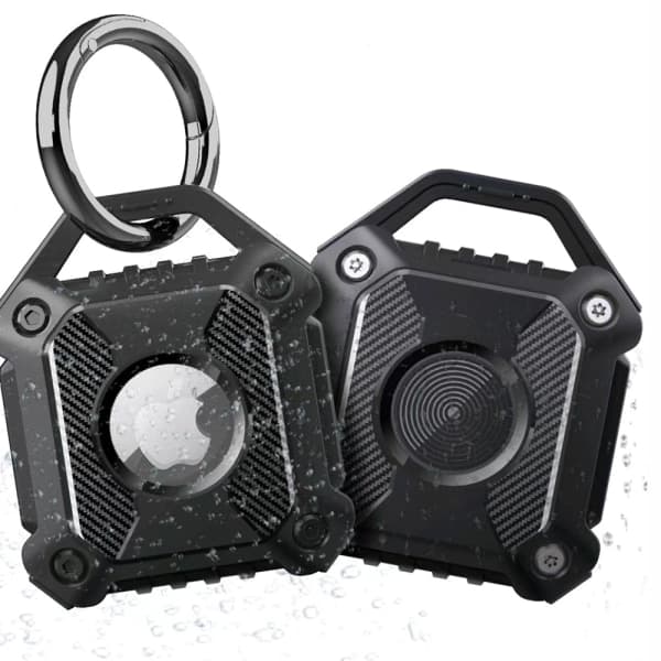IC Armor Karbonfiber TPU AirTag Holder - Svart