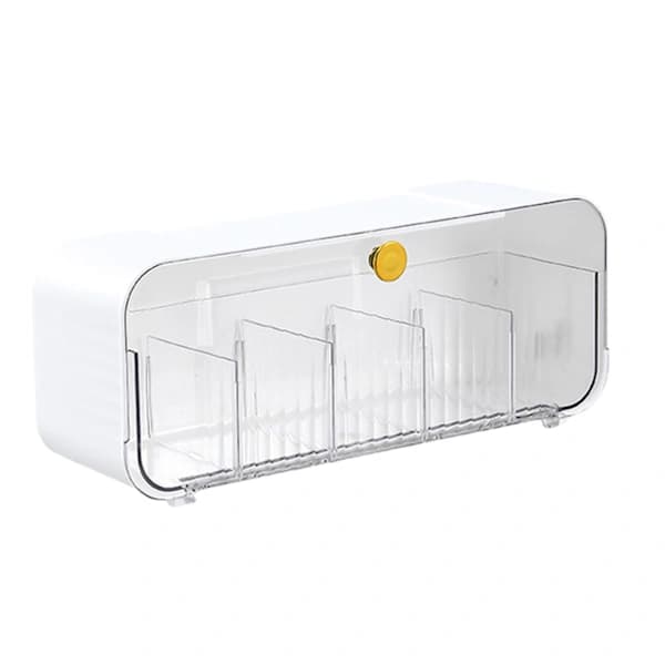 Sock Wall Mounted Box Multifunctional Transparent 6 Cell Underwear Organizer Hanging Storage Box White 1.4 1.4