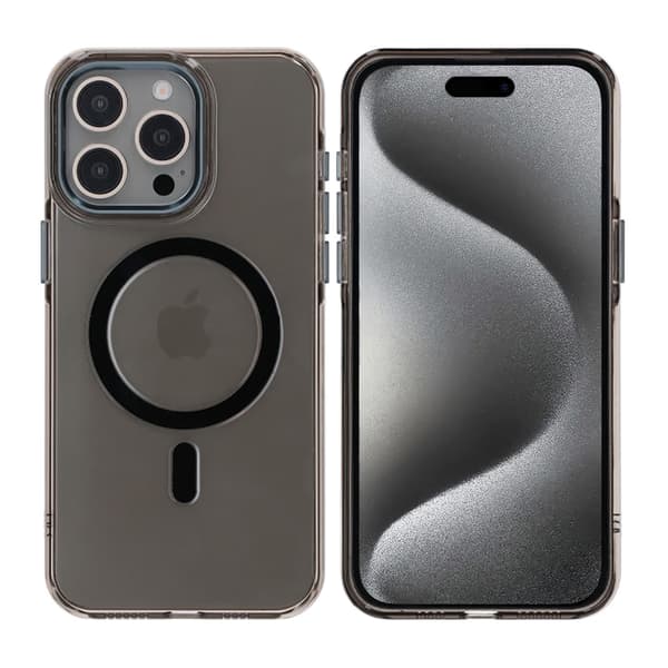 iPhone 15 Pro Max TPU Phone Case with Magnet Rvelon - Black Svart